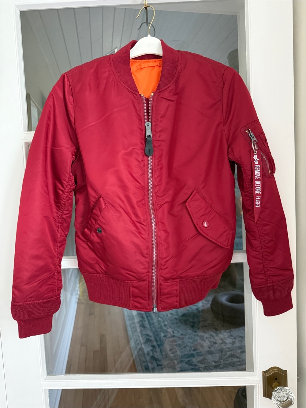 Alpha Industries MA-1 Bomber Jacket | Commander Red | Size Small
